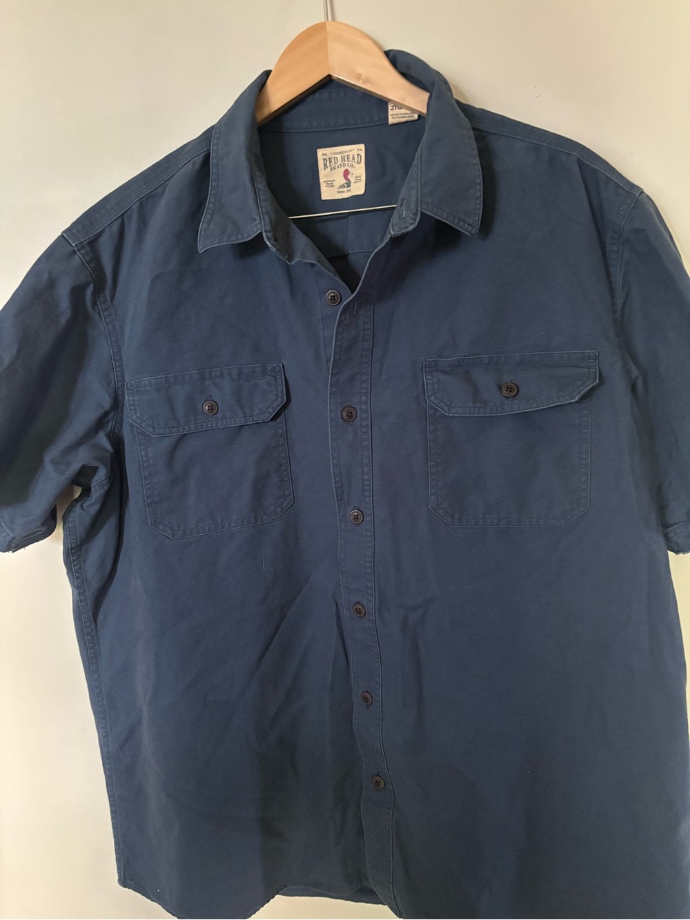 RedHead Men's Navy Short-Sleeve Button-Down Work Shirt